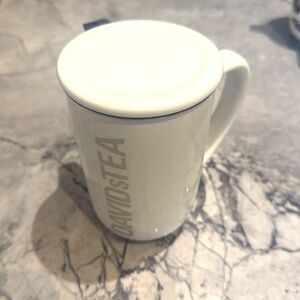 David tea mug with strainer and lid
